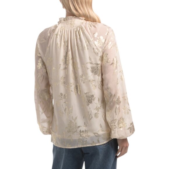 HAVER + BLAIR Yoryu With Floral Foil Printed Long Sleeve Top - Picture 2 of 4